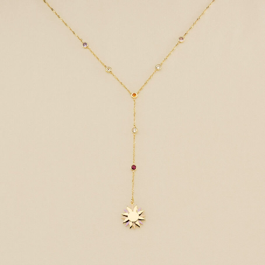 Collier Mi-long RODEO - Multicolore / Doré 4 Collier Mi-long RODEO - Multicolore / Doré – Image 2