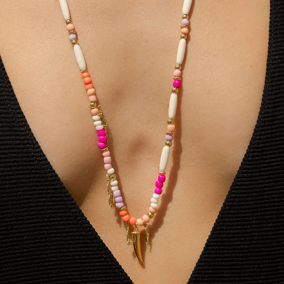 Sautoir RODEO - Multicolore / Doré 6 Sautoir RODEO - Multicolore / Doré – Image 4