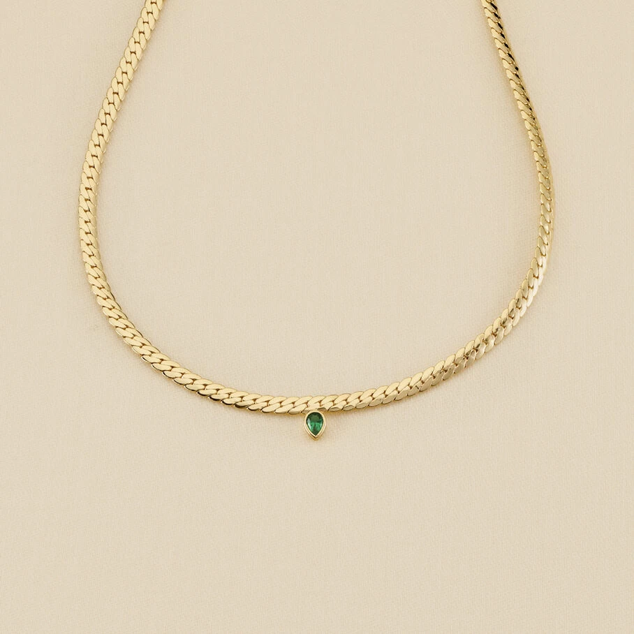 Collier Ras Du Cou NEITH - Vert / Doré 3 Collier Ras Du Cou NEITH - Vert / Doré