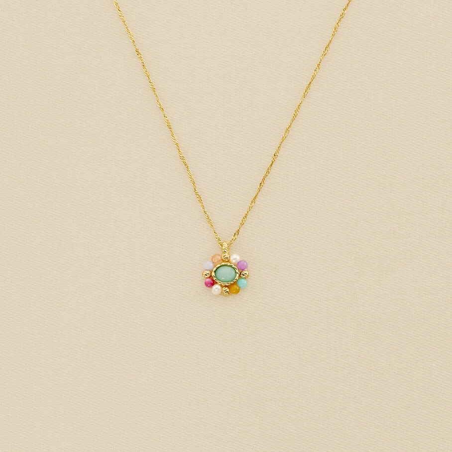 Collier Ras Du Cou ARLEQUIN - Multicolore / Doré 3 Collier Ras Du Cou ARLEQUIN - Multicolore / Doré