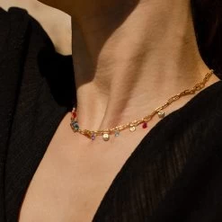 Collier Ras Du Cou CYCLADES - Multicolore / Doré -Accessoires De Mode 02681161 256 TU M2