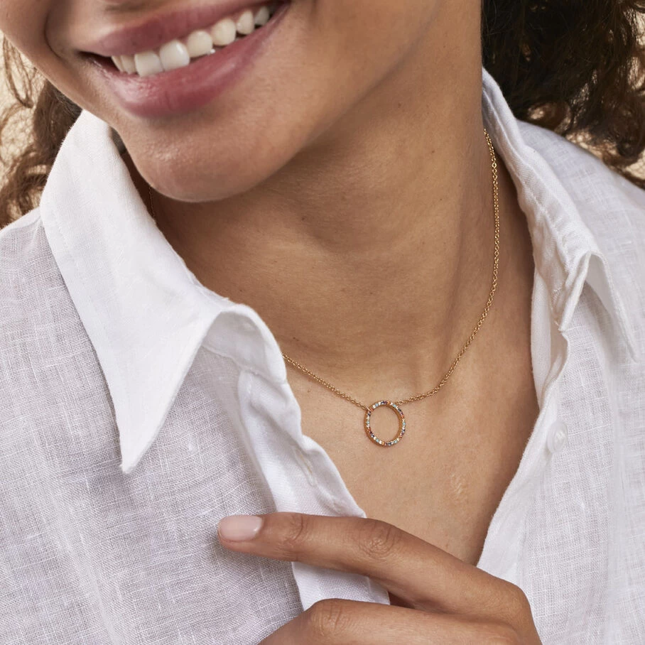 Collier Ras Du Cou RAINBOW - Multicolore / Doré 4 Collier Ras Du Cou RAINBOW - Multicolore / Doré – Image 2