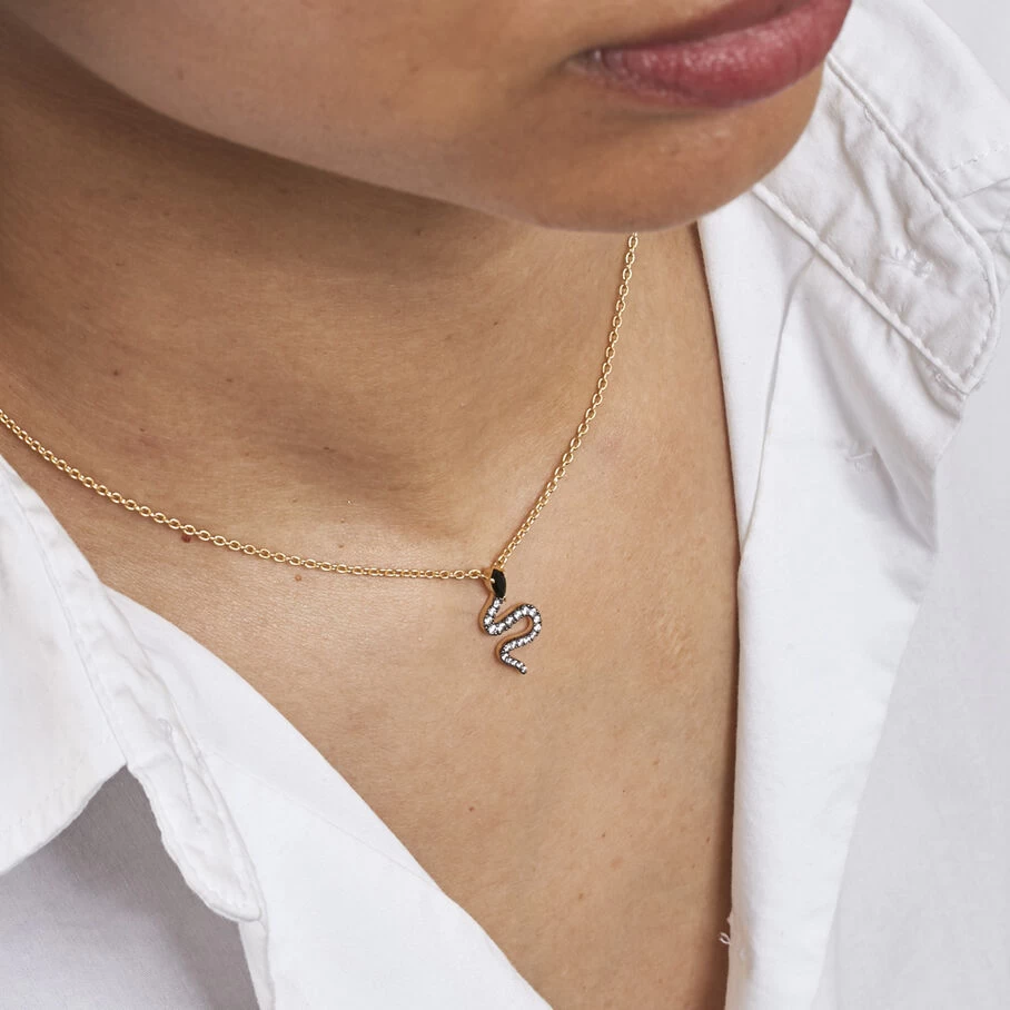 Collier Ras Du Cou SNAKY - Cristal / Gun 4 Collier Ras Du Cou SNAKY - Cristal / Gun – Image 2