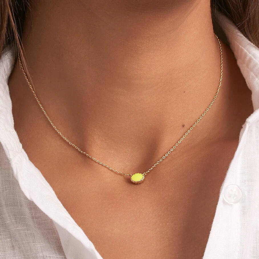 Collier Ras Du Cou ATMA - Amazonite/ Jaune 6 Collier Ras Du Cou ATMA - Amazonite/ Jaune – Image 4