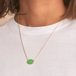 Collier Mi-long ATMA - Onyx/ Vert -Accessoires De Mode 02690140 513 TU M2