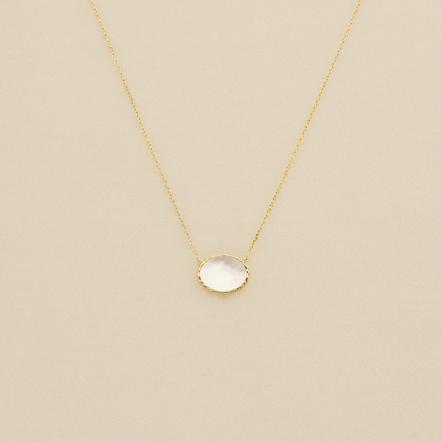 Collier Mi-long ATMA - Nacre /rose 4 Collier Mi-long ATMA - Nacre /rose – Image 2